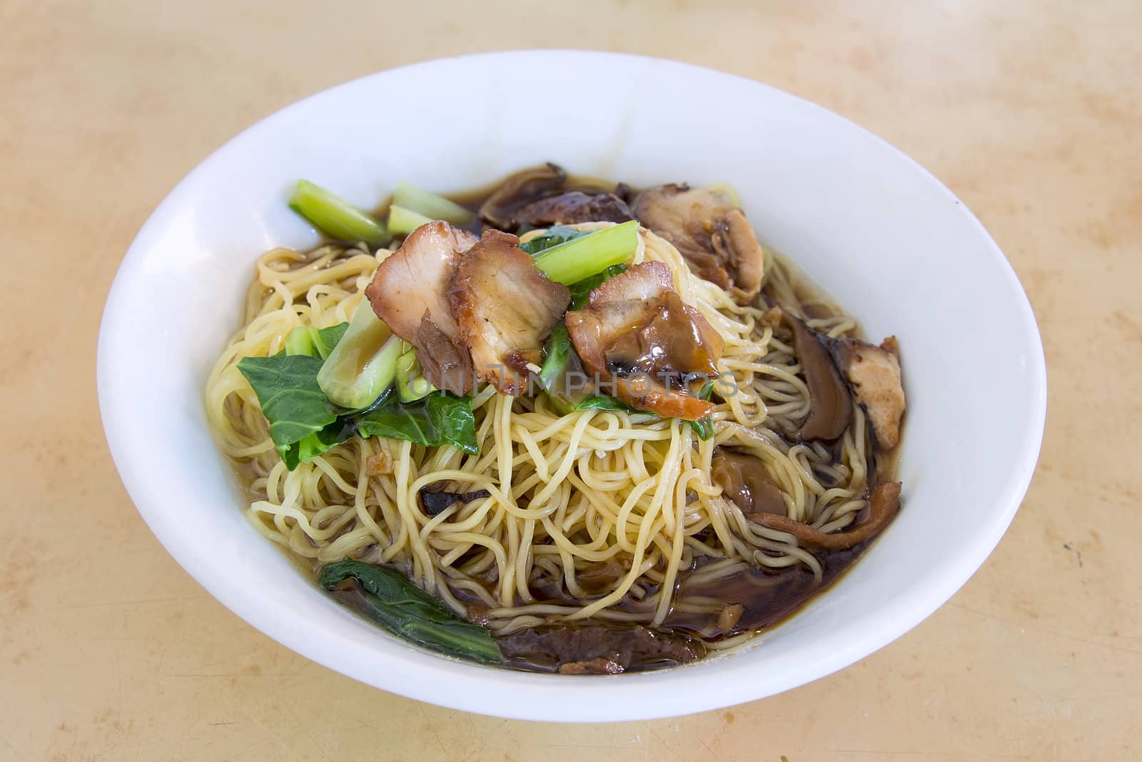 Penang Malaysia Wanton Mee Barbeque Pork Noodle Bowl