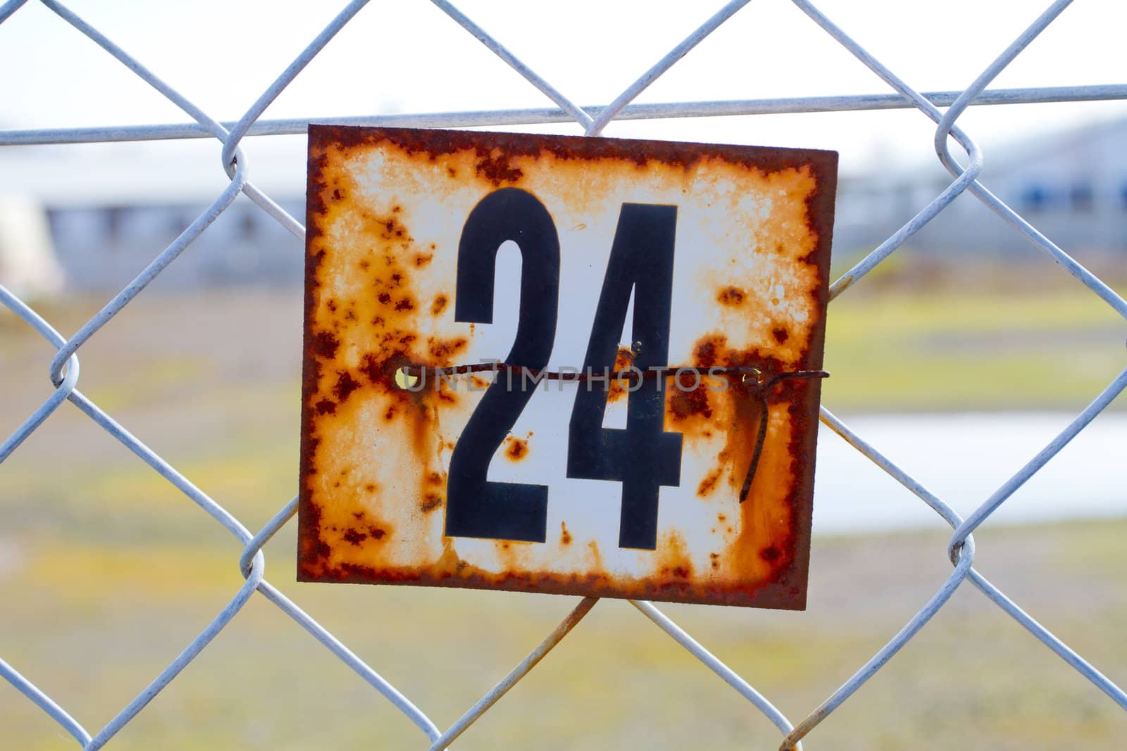 Number 24 Rusted Sign by joshuaraineyphotography