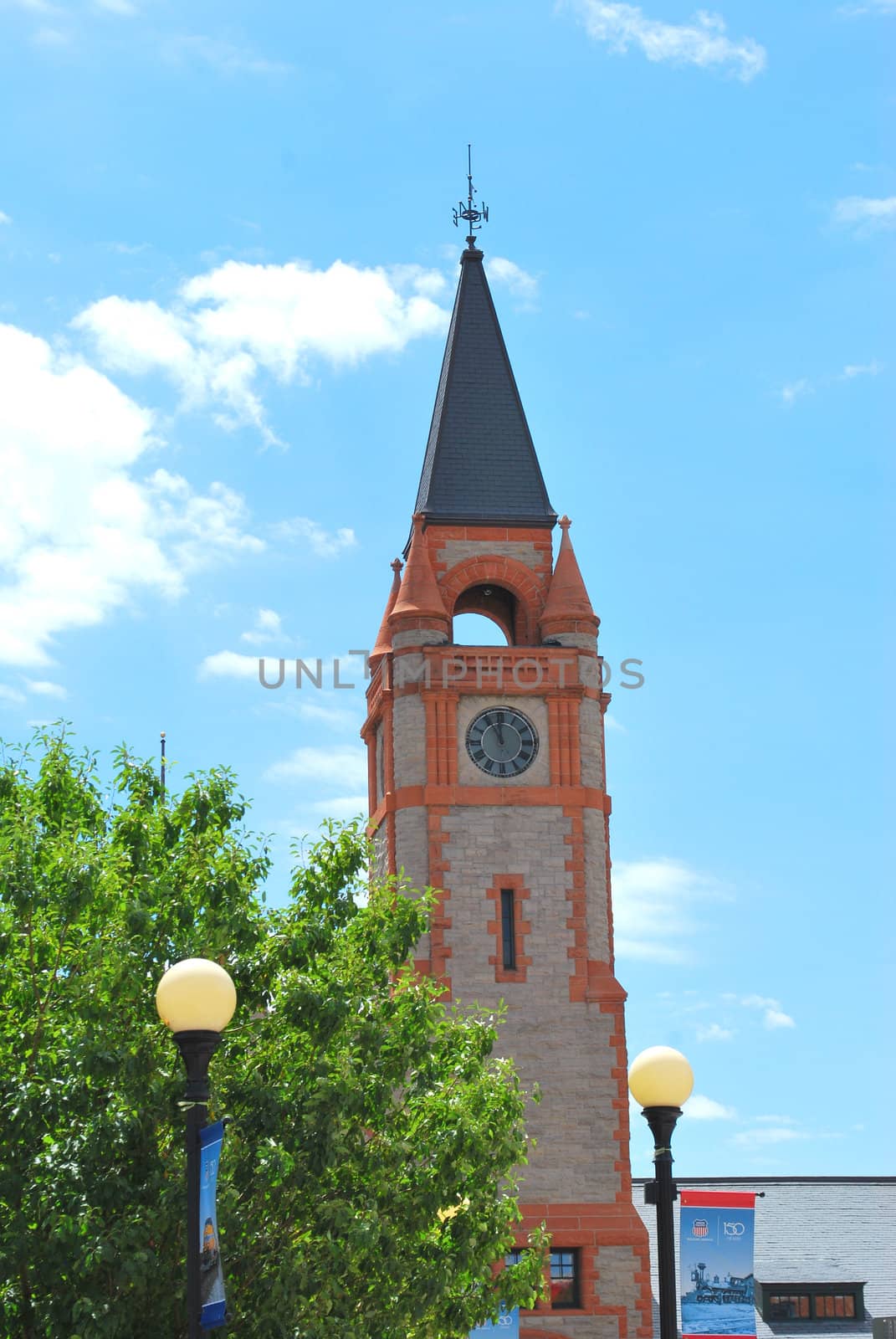 Cheyenne, Wyoming,  clock tower in downtown Cheyenne.