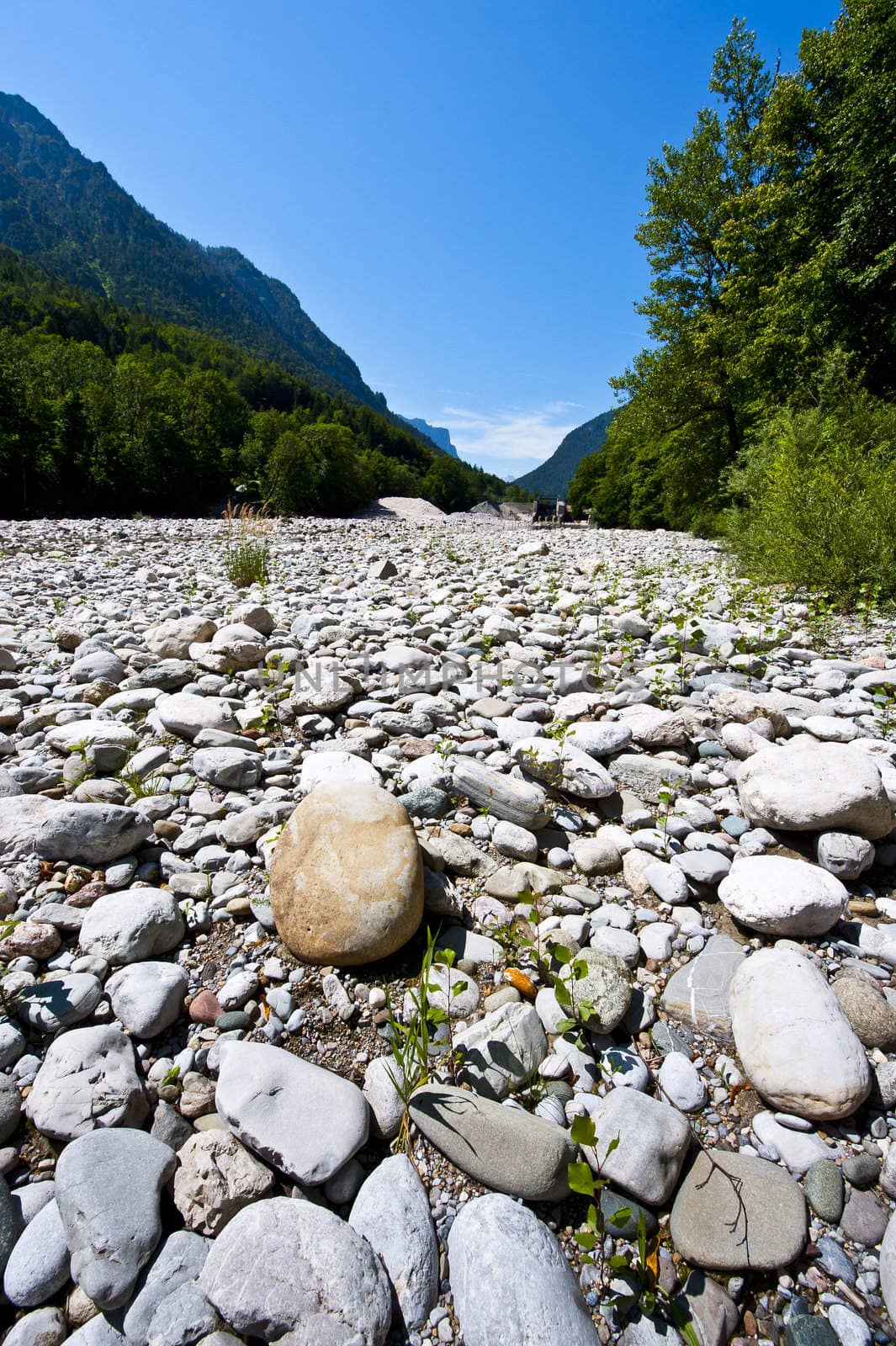 Dry River Bed in the Bavarian Alps, Germany