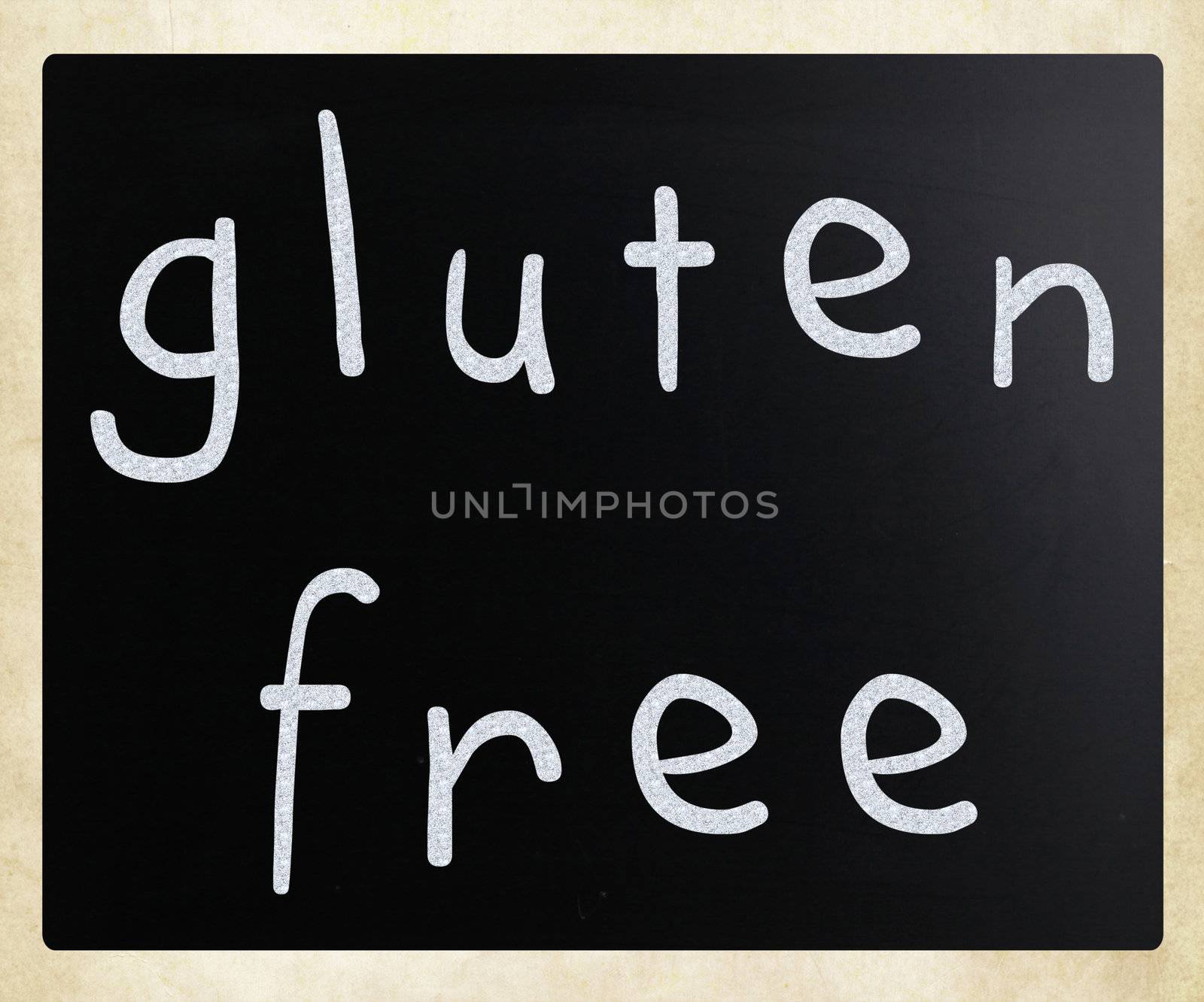 Gluten free diet concept - handwritten with white chalk on a blackboard