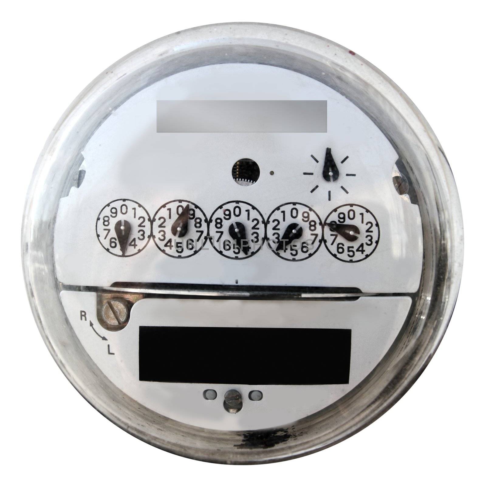 Analog electric meter display round with glass cover