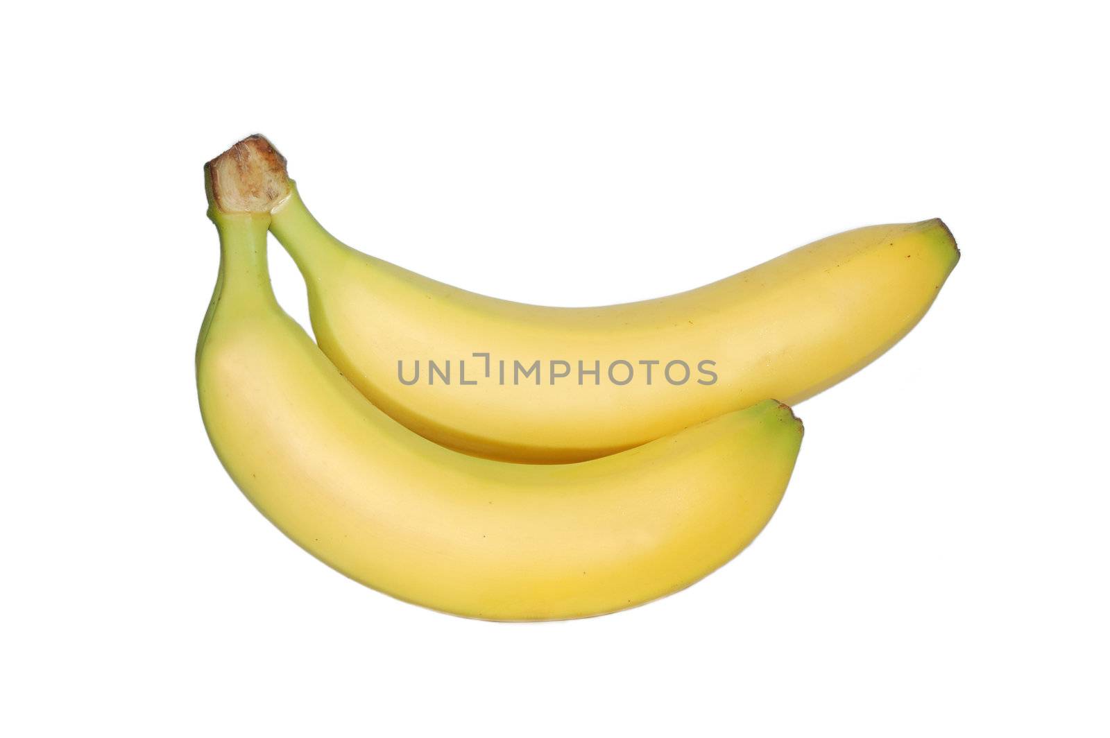two ripe banana isolated on white