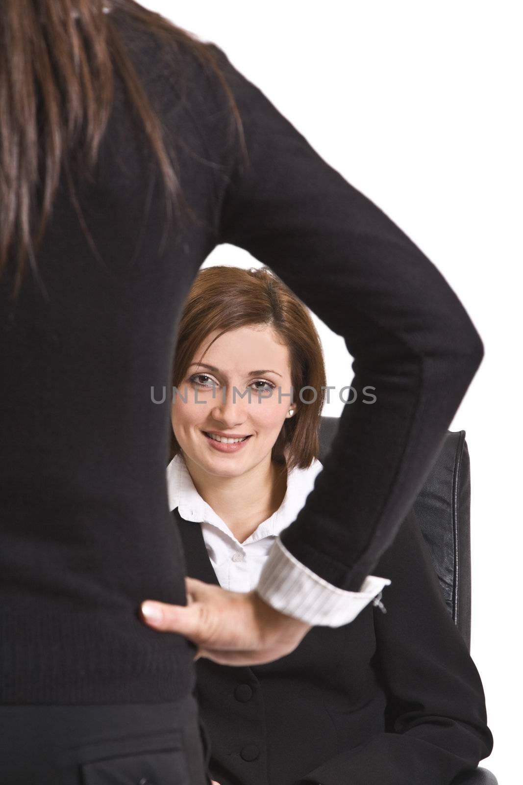 Interesting portrait of a young businesswoman