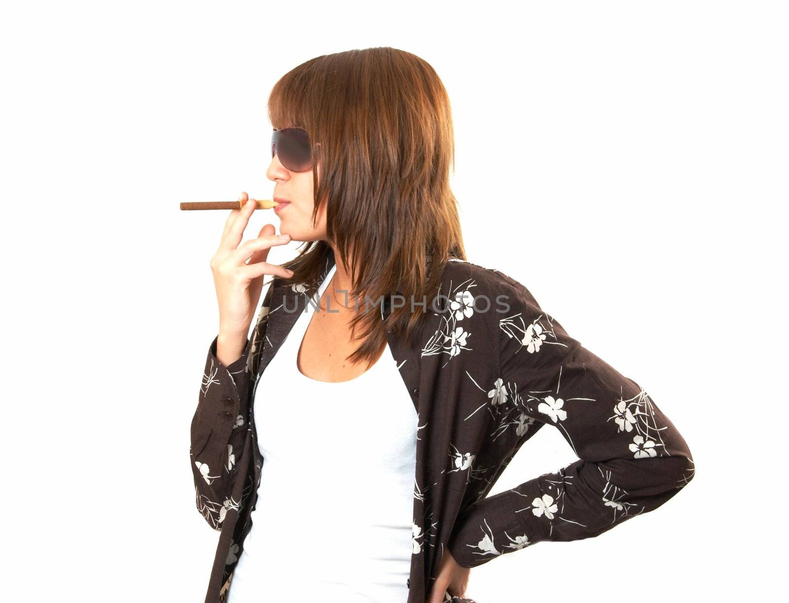 girl smoking a cigar  by holligan78