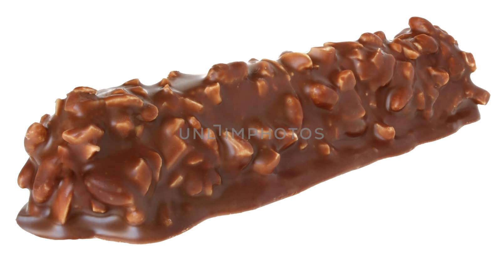 Bar chocolate on a white background.