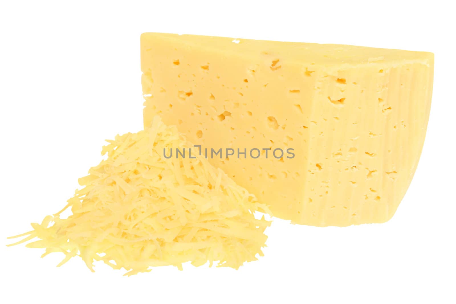 Сheese on a white background.