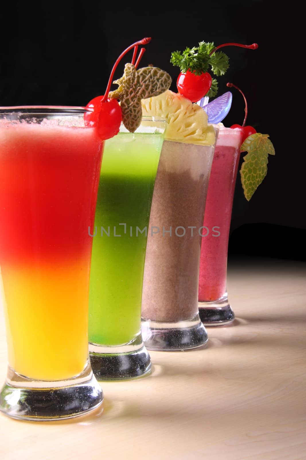 Various healthy juice drinks