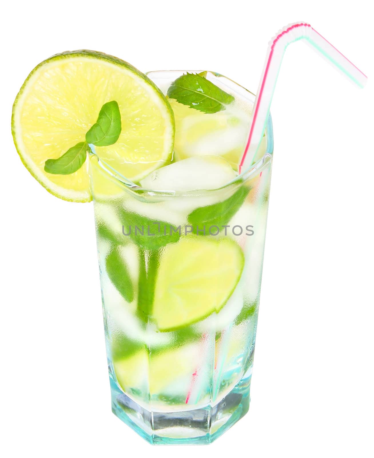 A glass of ice water.