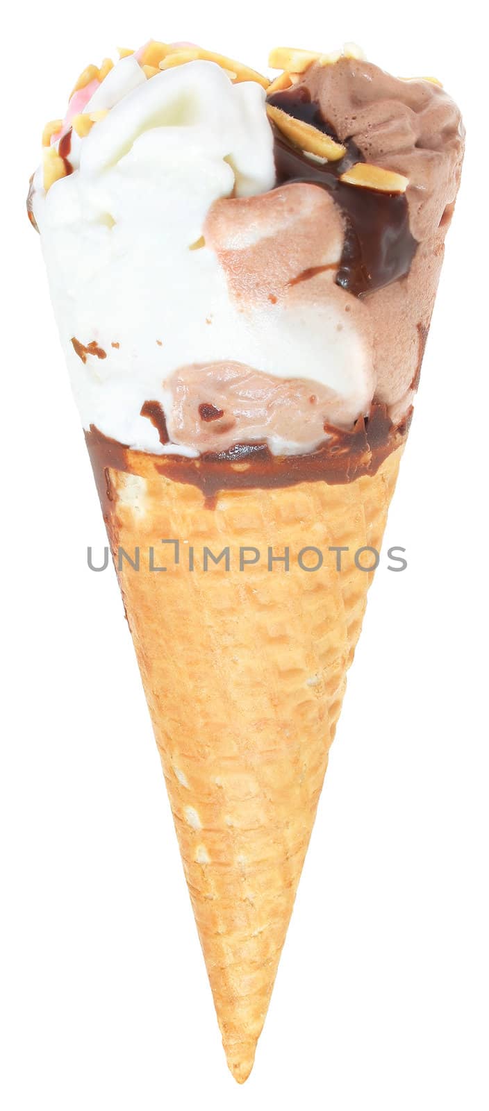 The ice-cream on white background.