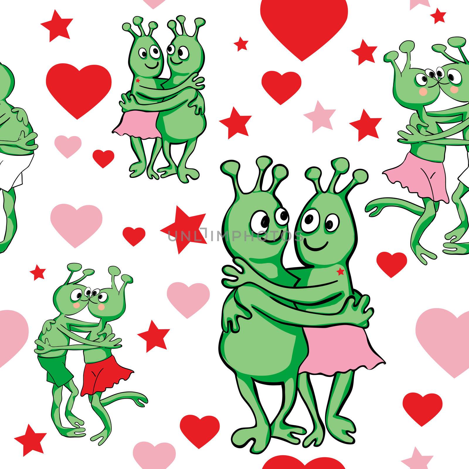 pattern with aliens in love by catacos