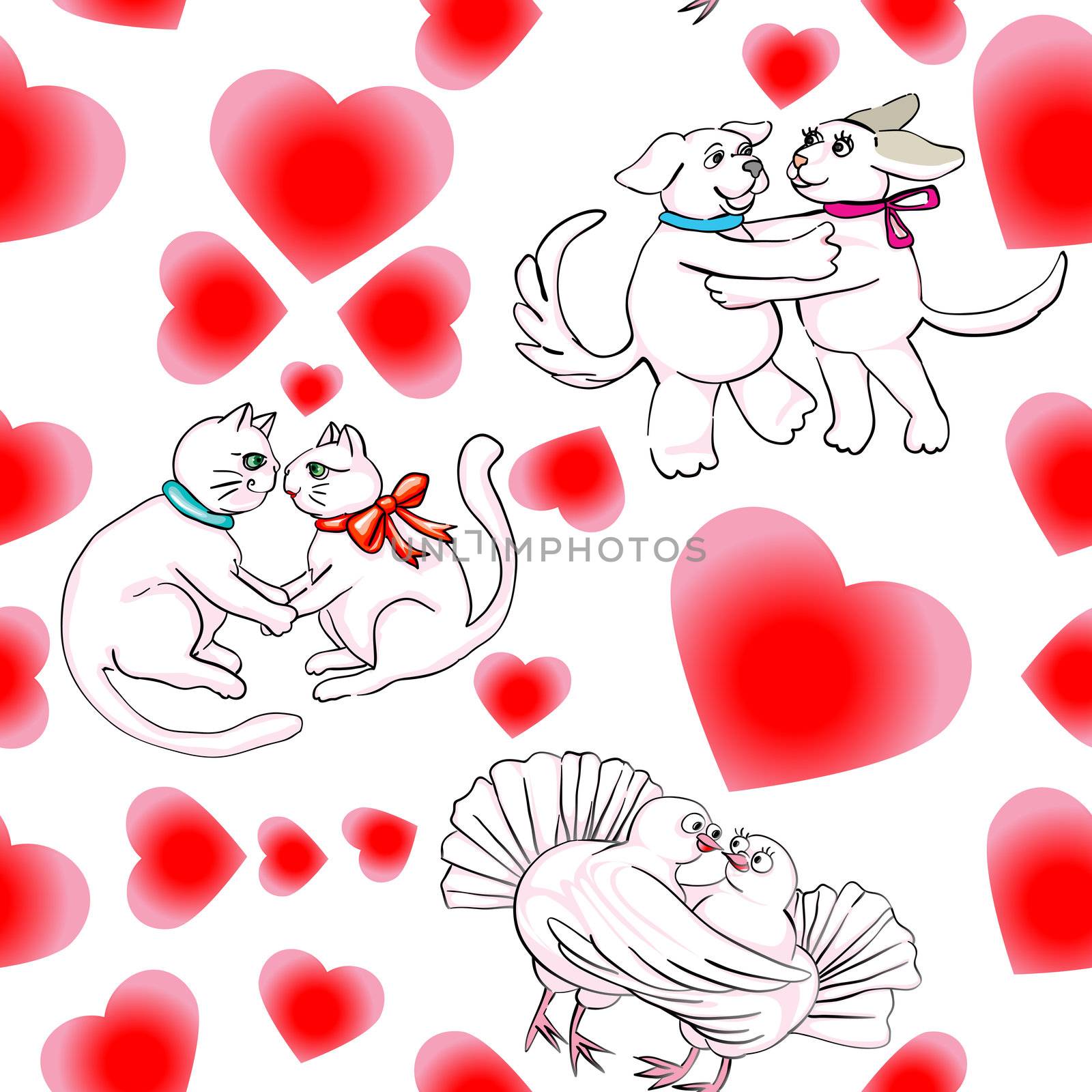 love pattern with animals by catacos