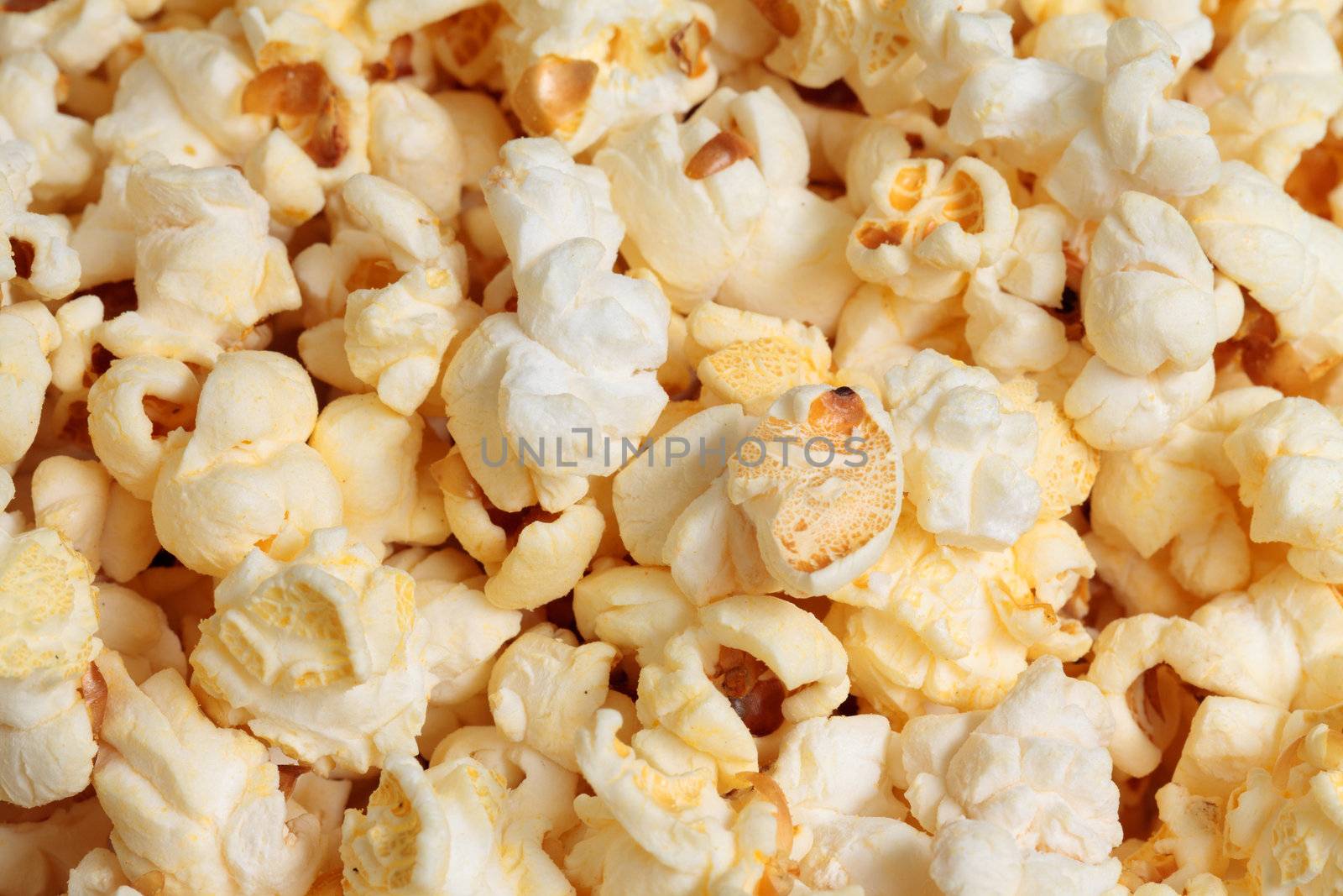 photo of yellow popcorn, closeup