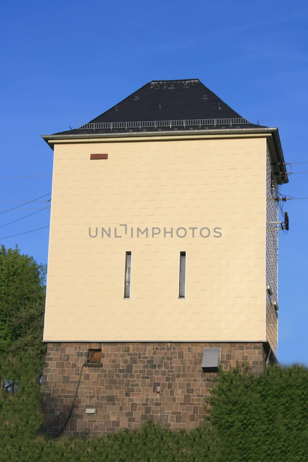 Substation with a base of stone