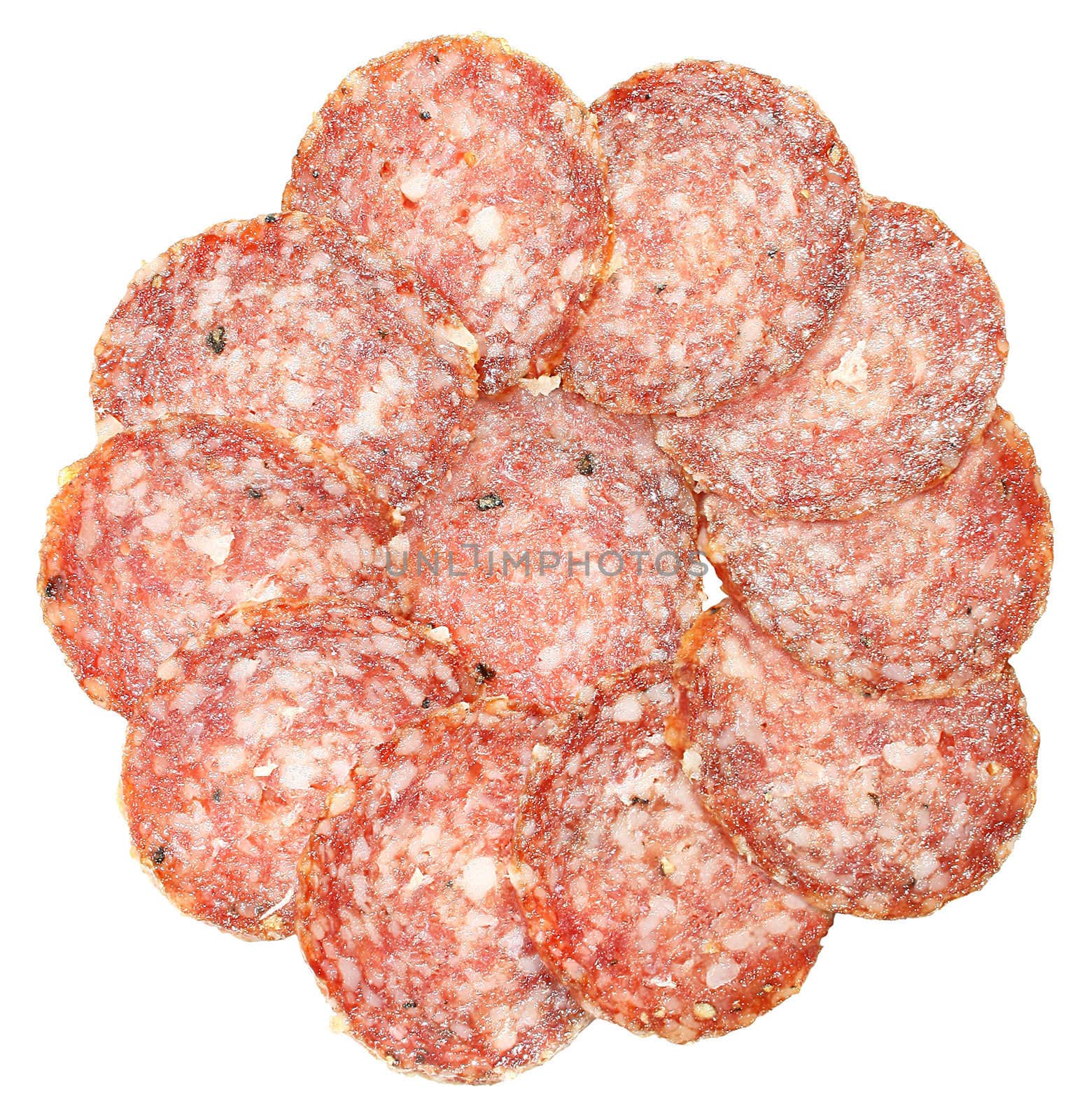 Sausage on a white background.
