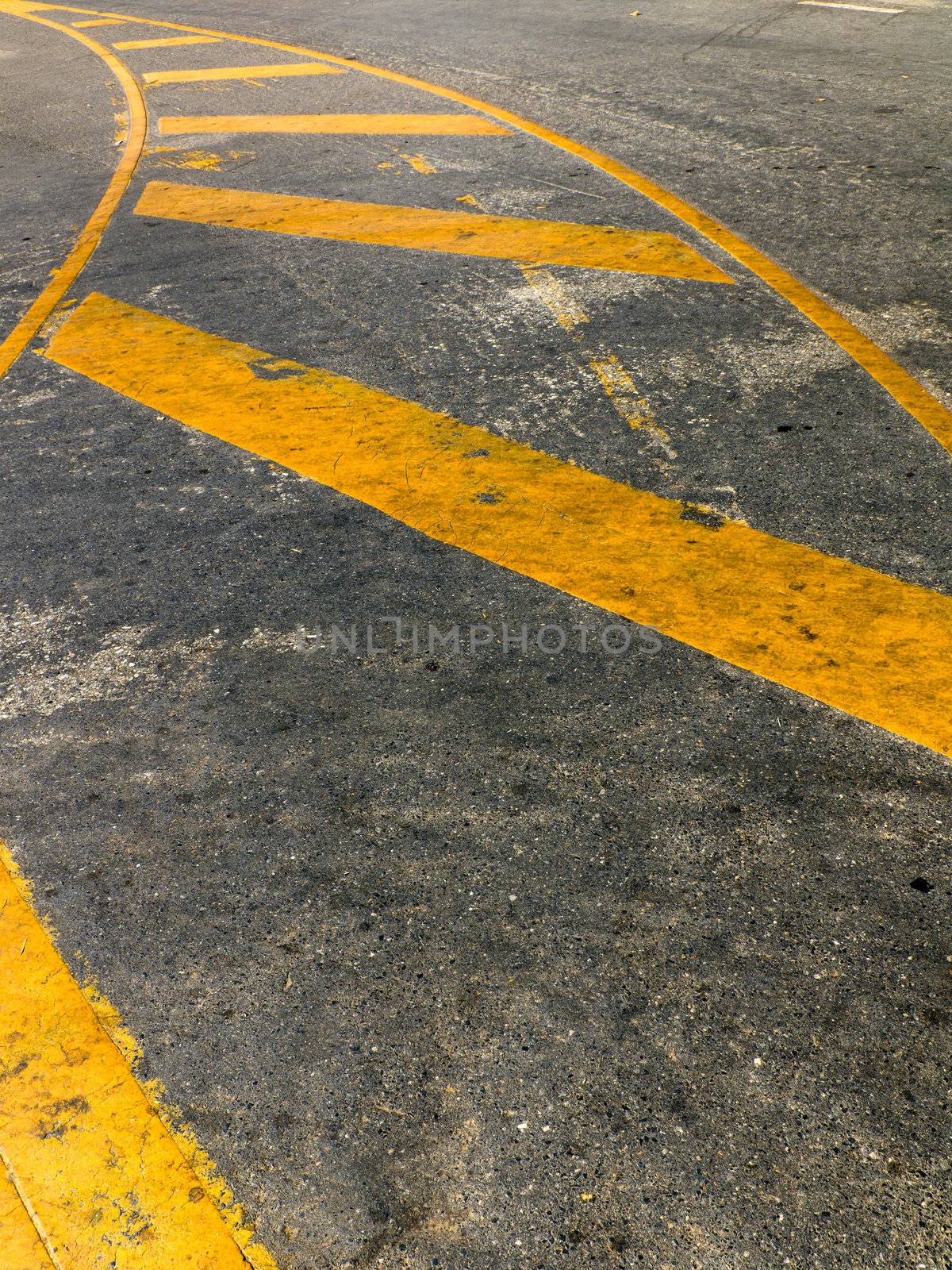 Perspective Yellow curve line by nuttakit