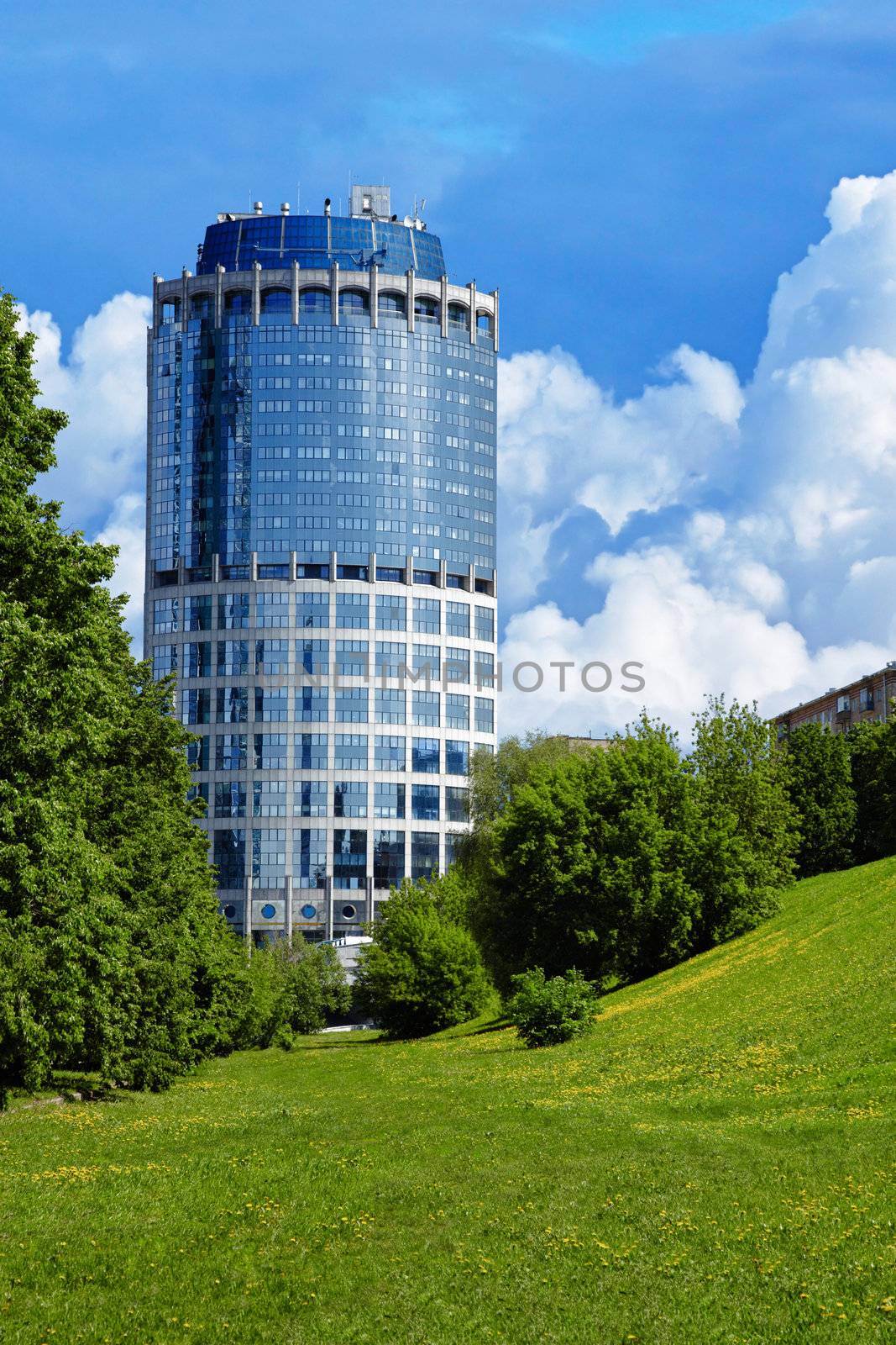 Modern building - view from the park by pzaxe