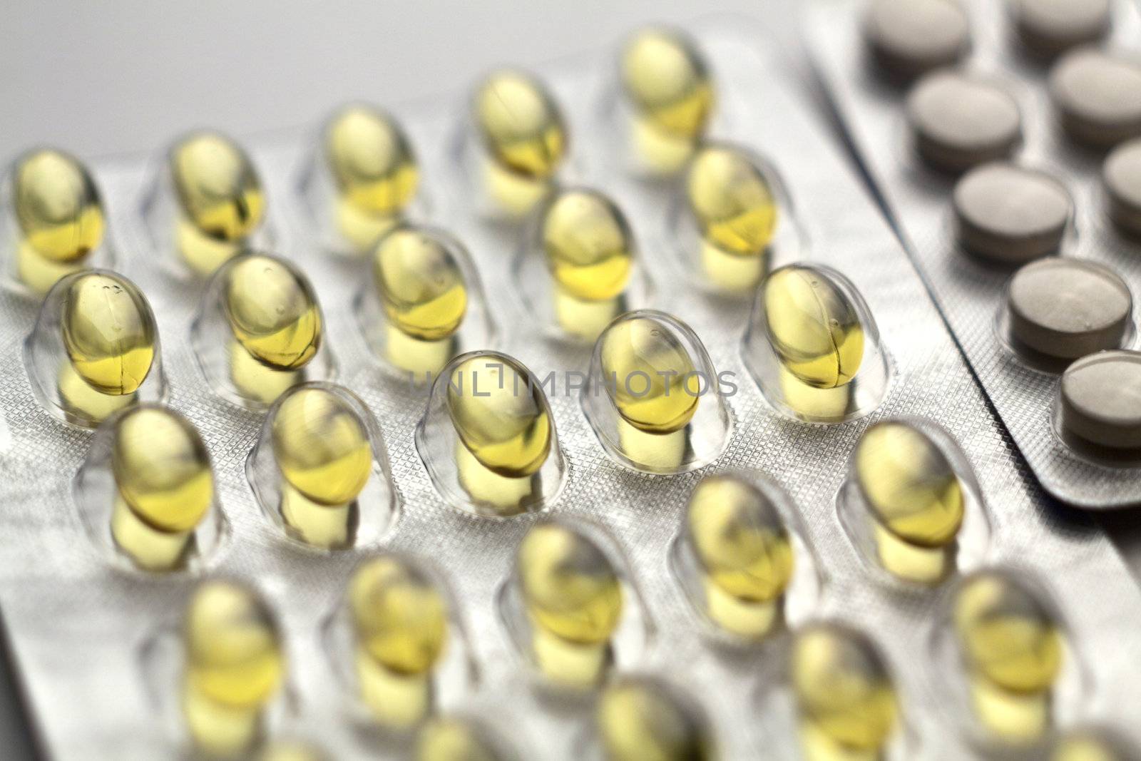 Pills On Table Background, copy space