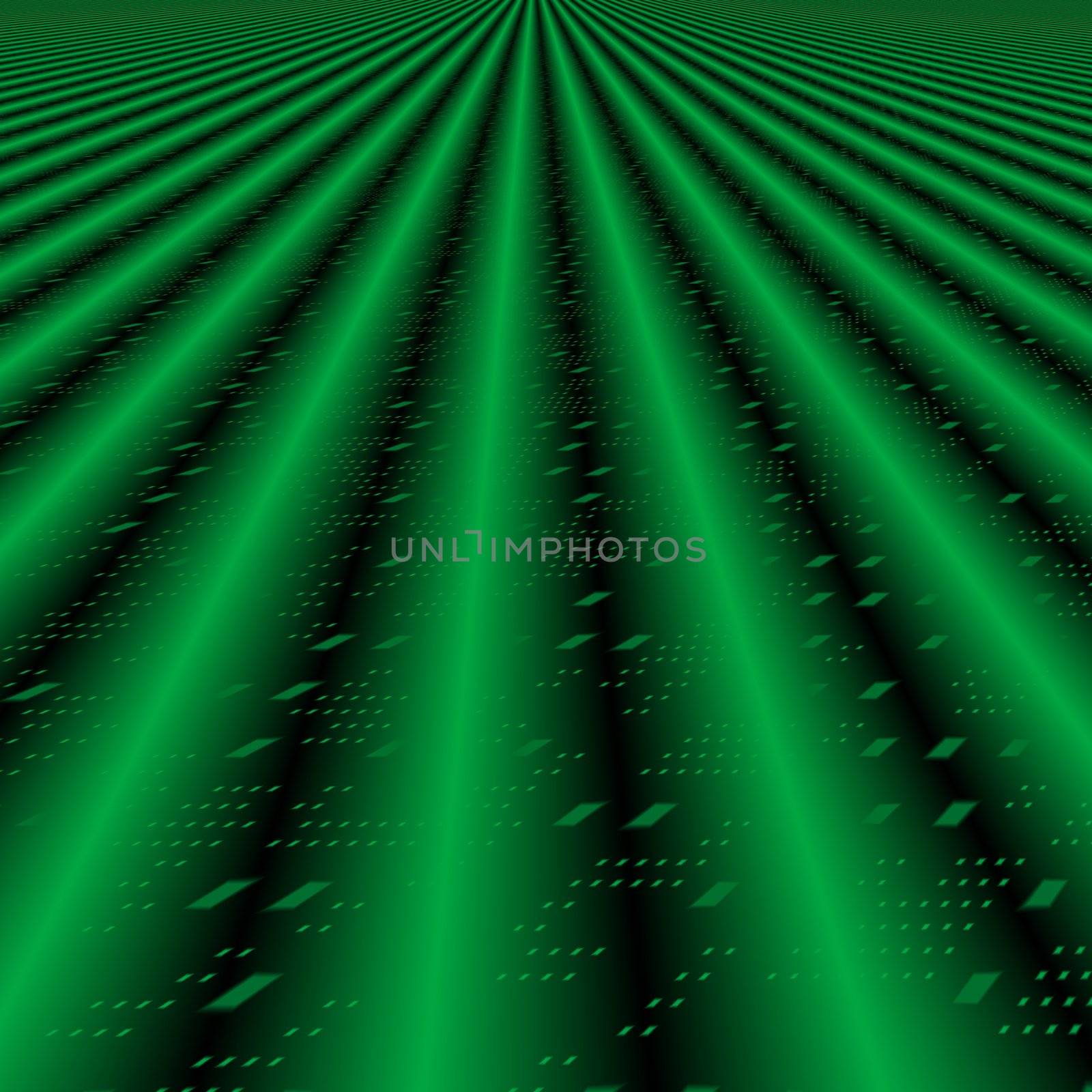 Green rays leading to the top for an abstract background