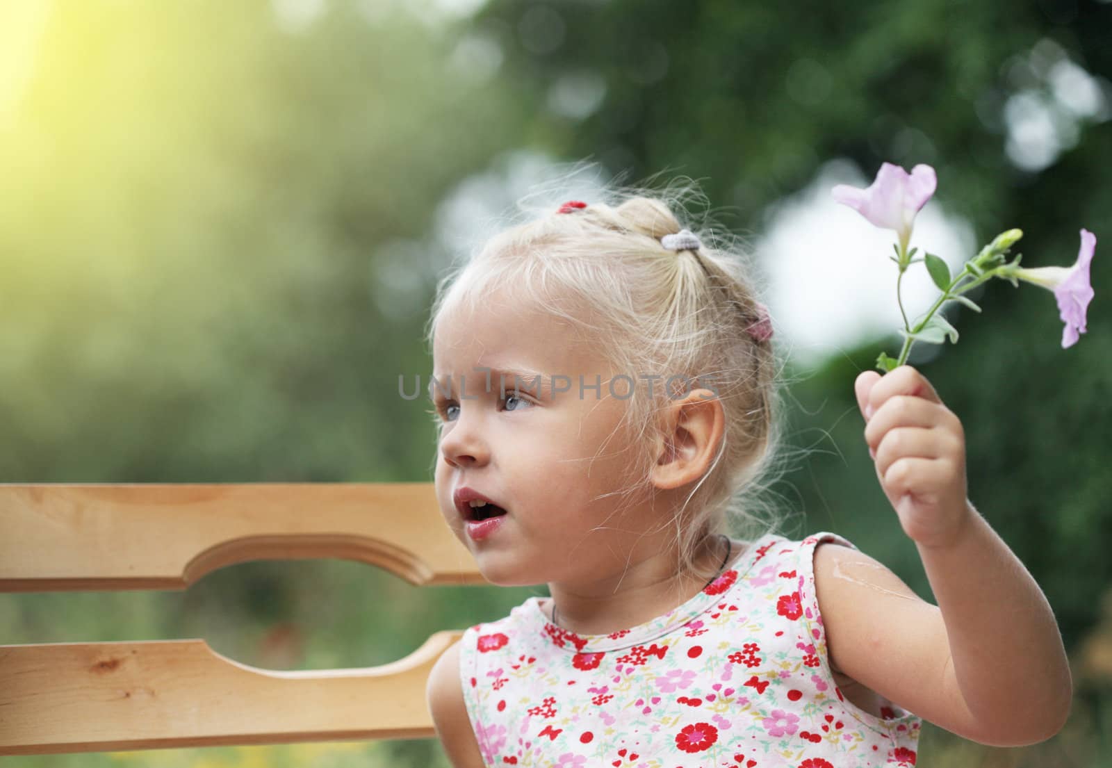 Portrait of a little baby child girl by rudchenko