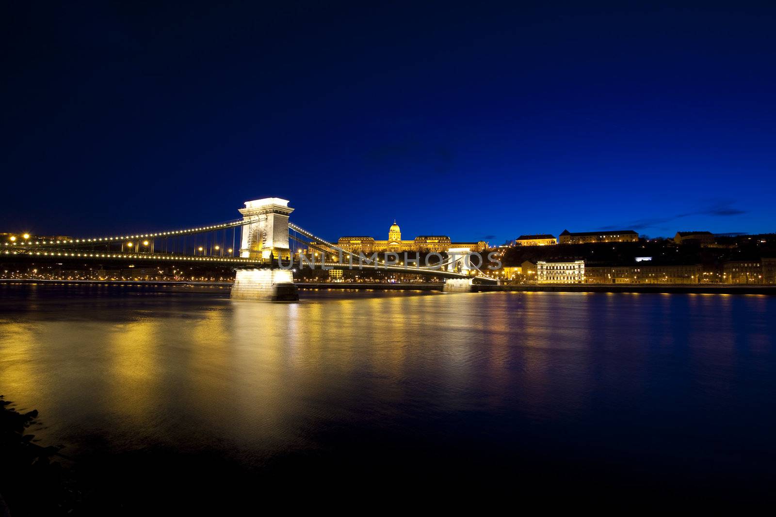Budapest, night, Danube, river, Hungary