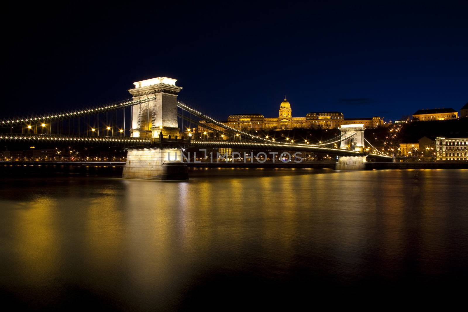 Budapest, night, Danube, river, Hungary