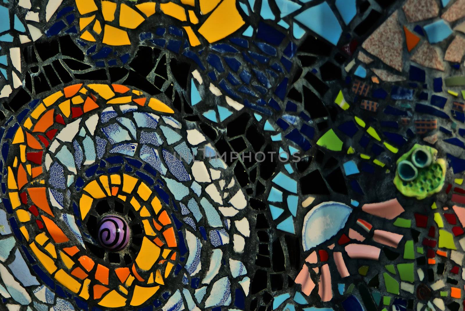 Colorful glass mosaic art and abstract wall background