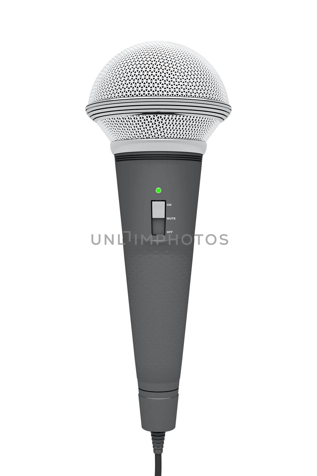 Microphone isolated on white background - 3d image