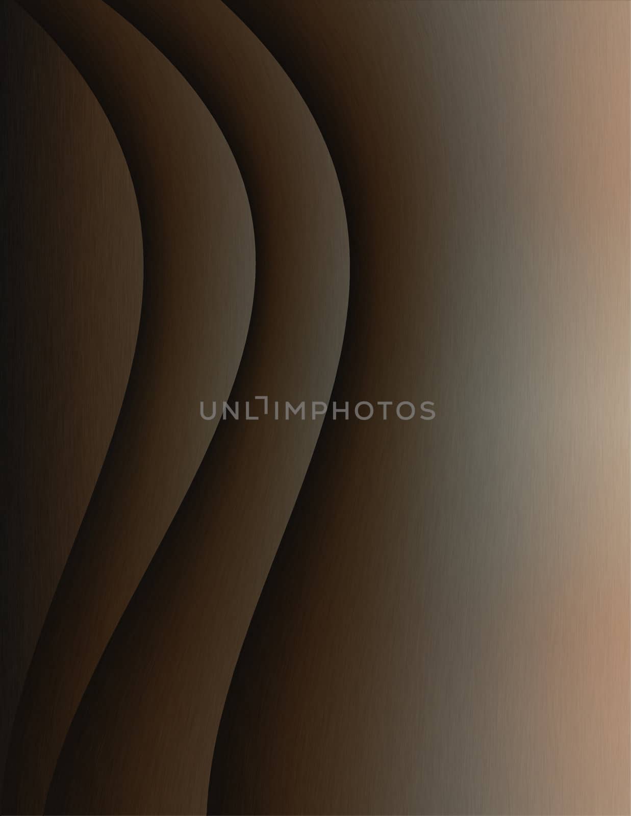 Dark metal curve abstract with brown background