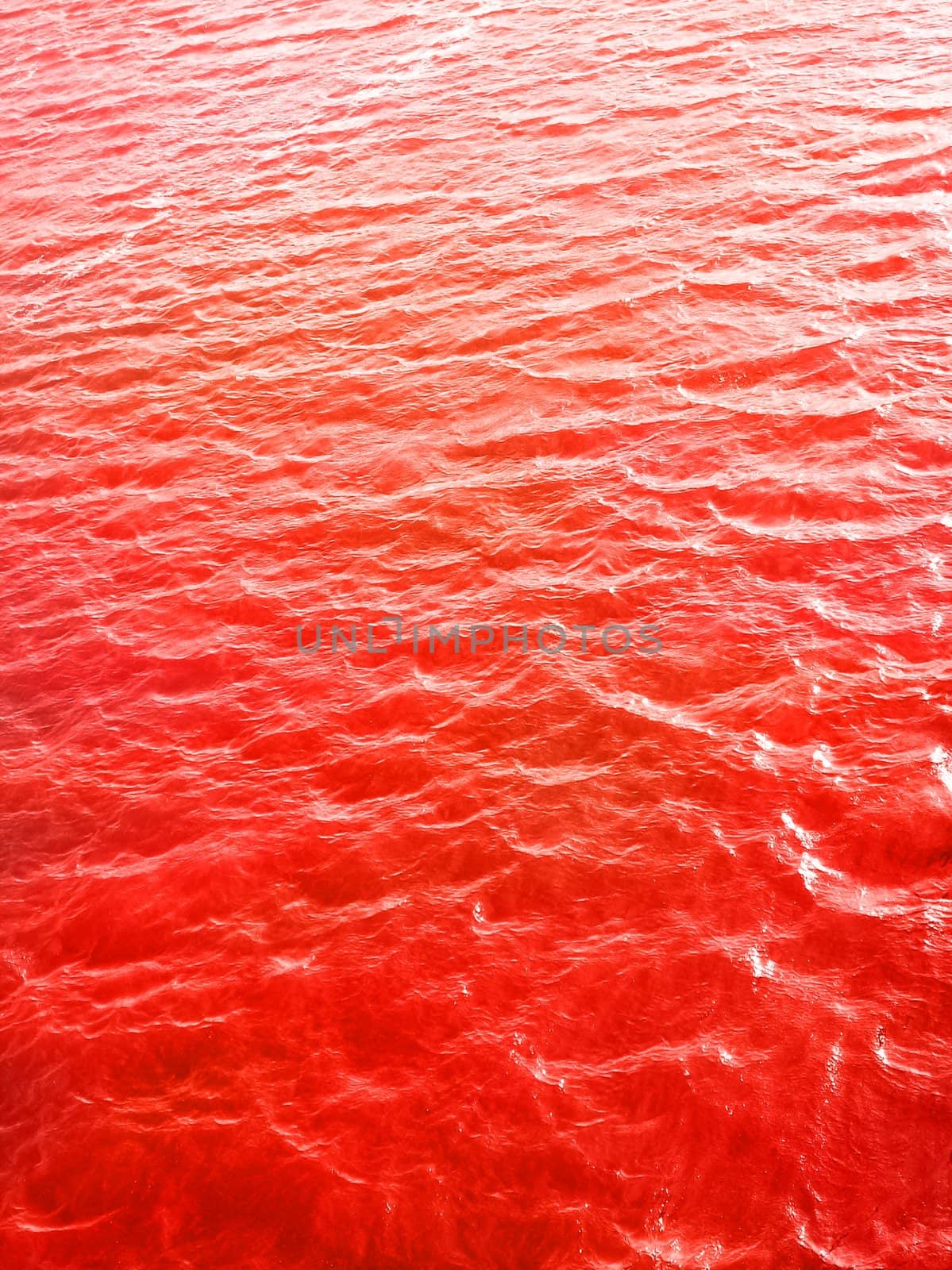 Photo of the ocean with effect added to make it look like blood