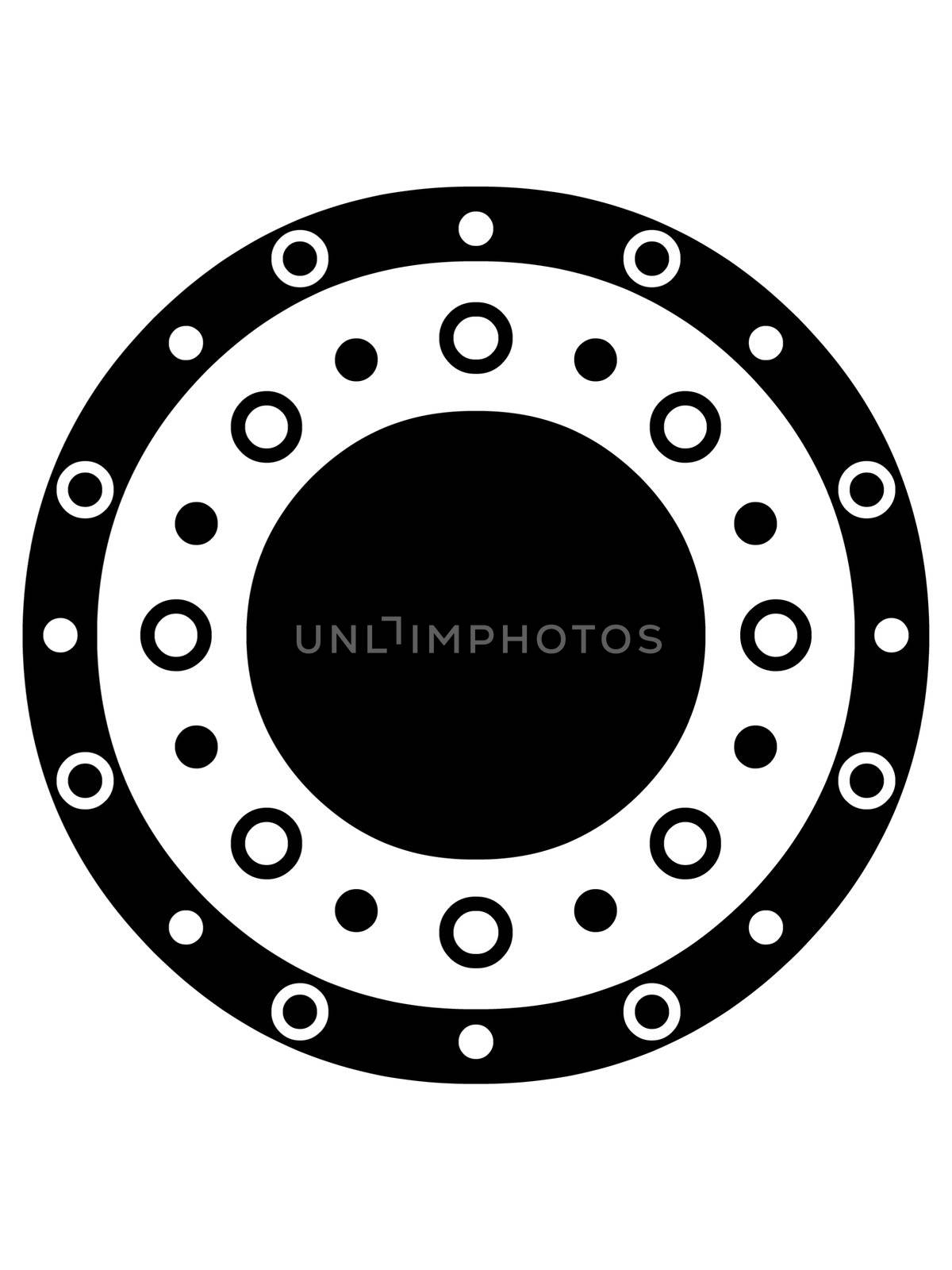 Retro black and white round frame