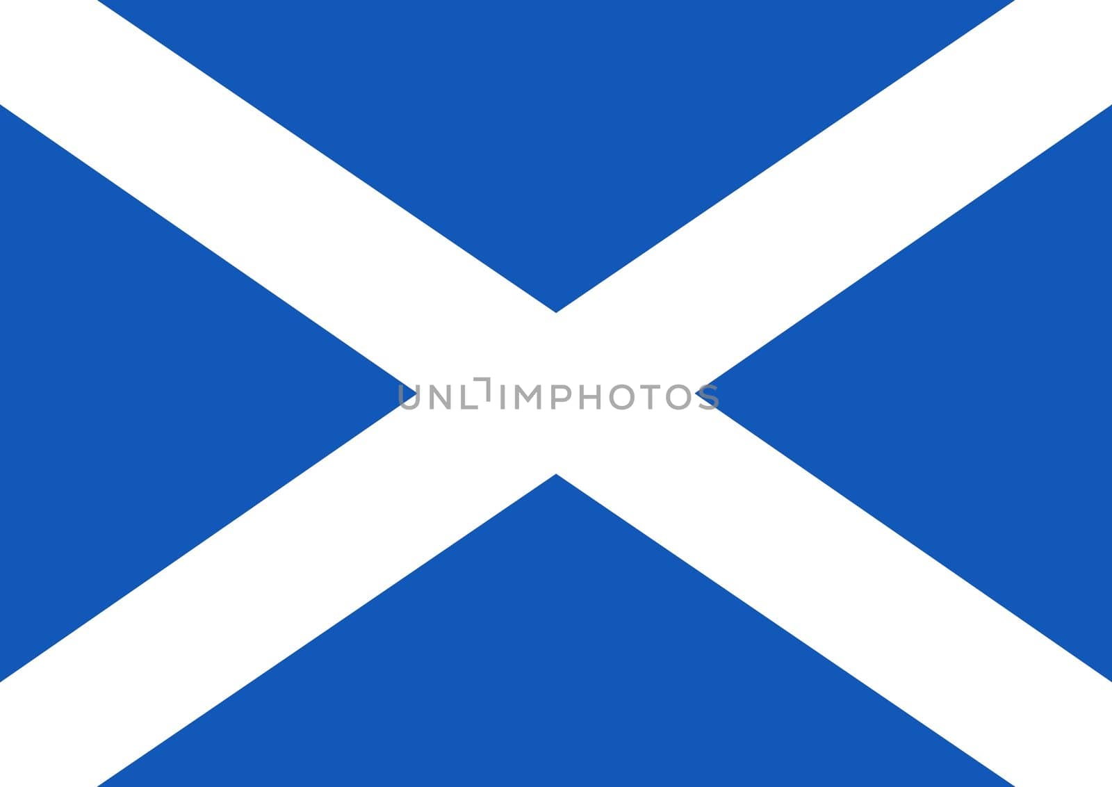 2D illustration of a flat Scottish Flag