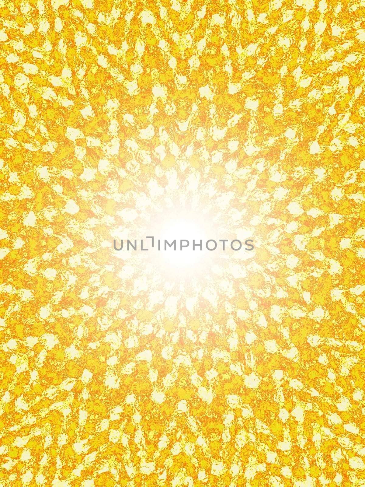 Illustrated abstract kaleidescope pattern with light emitting from center