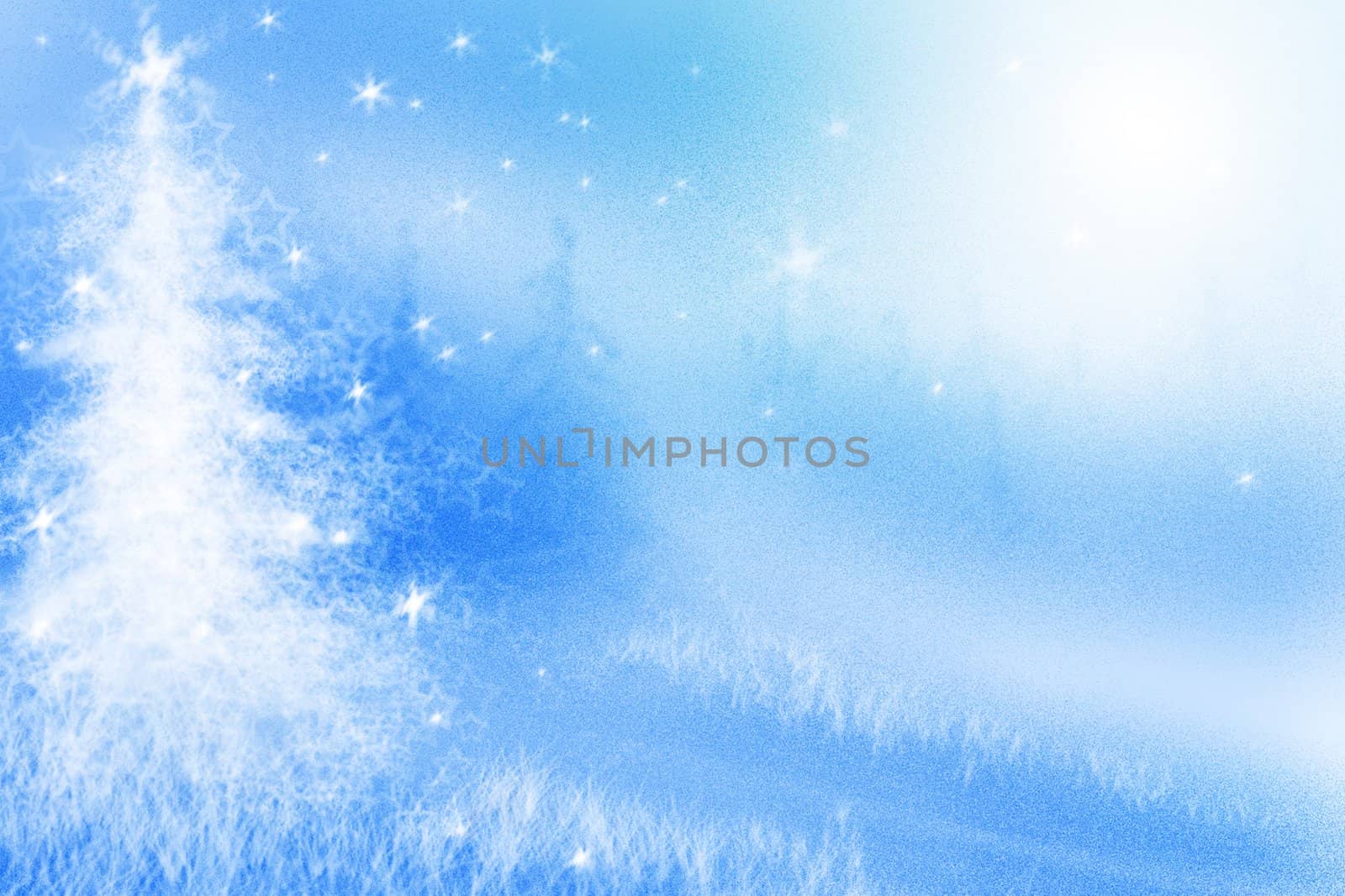 An abstract blue christmas background
