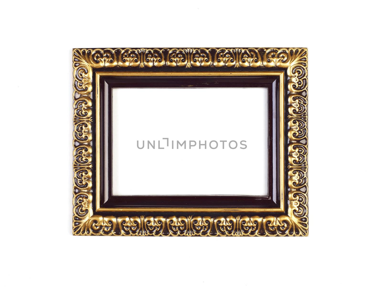 Old Picture Frame Isolated On White Background, Design Element