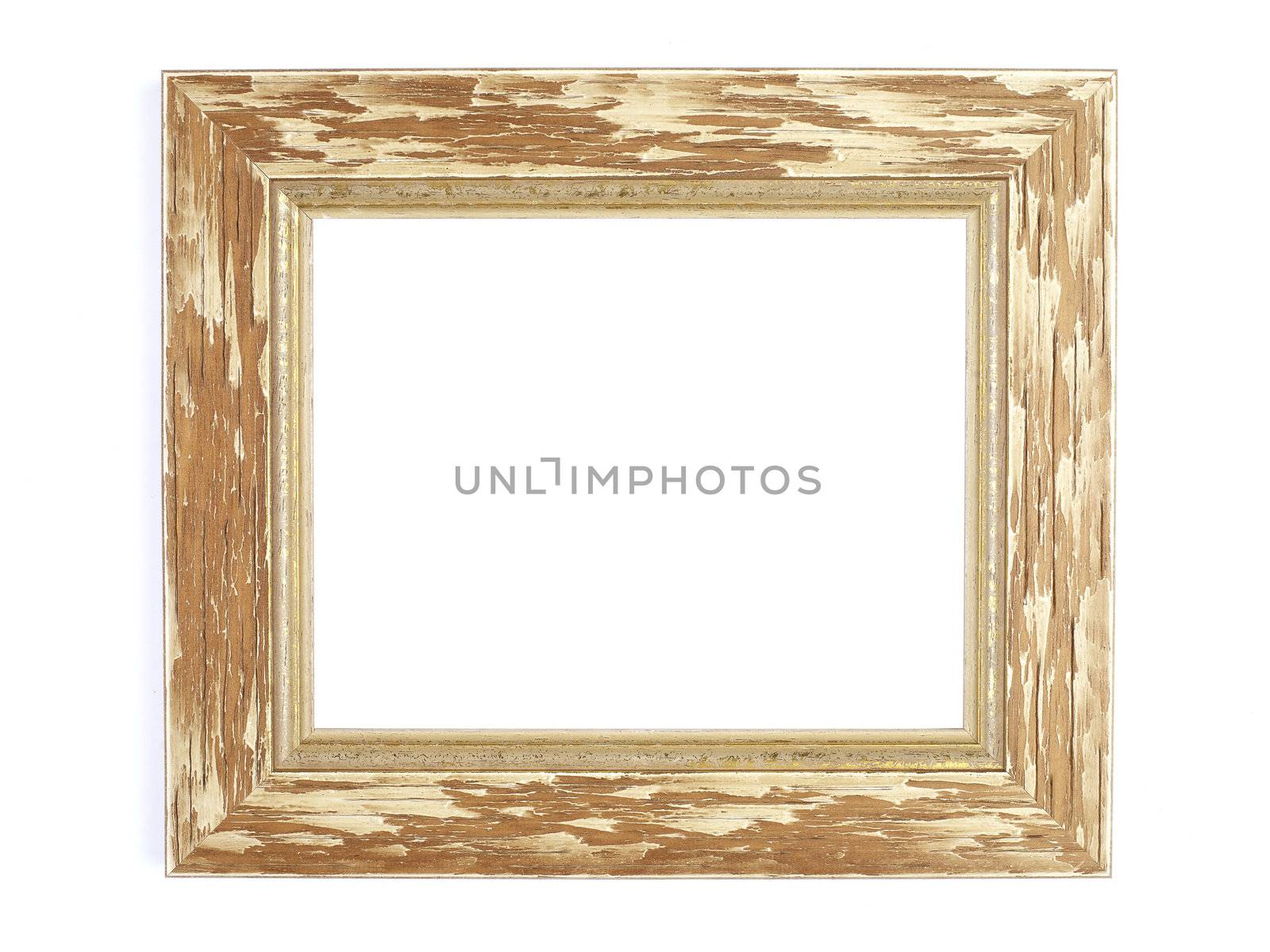 Old Picture Frame Isolated On White Background, Design Element