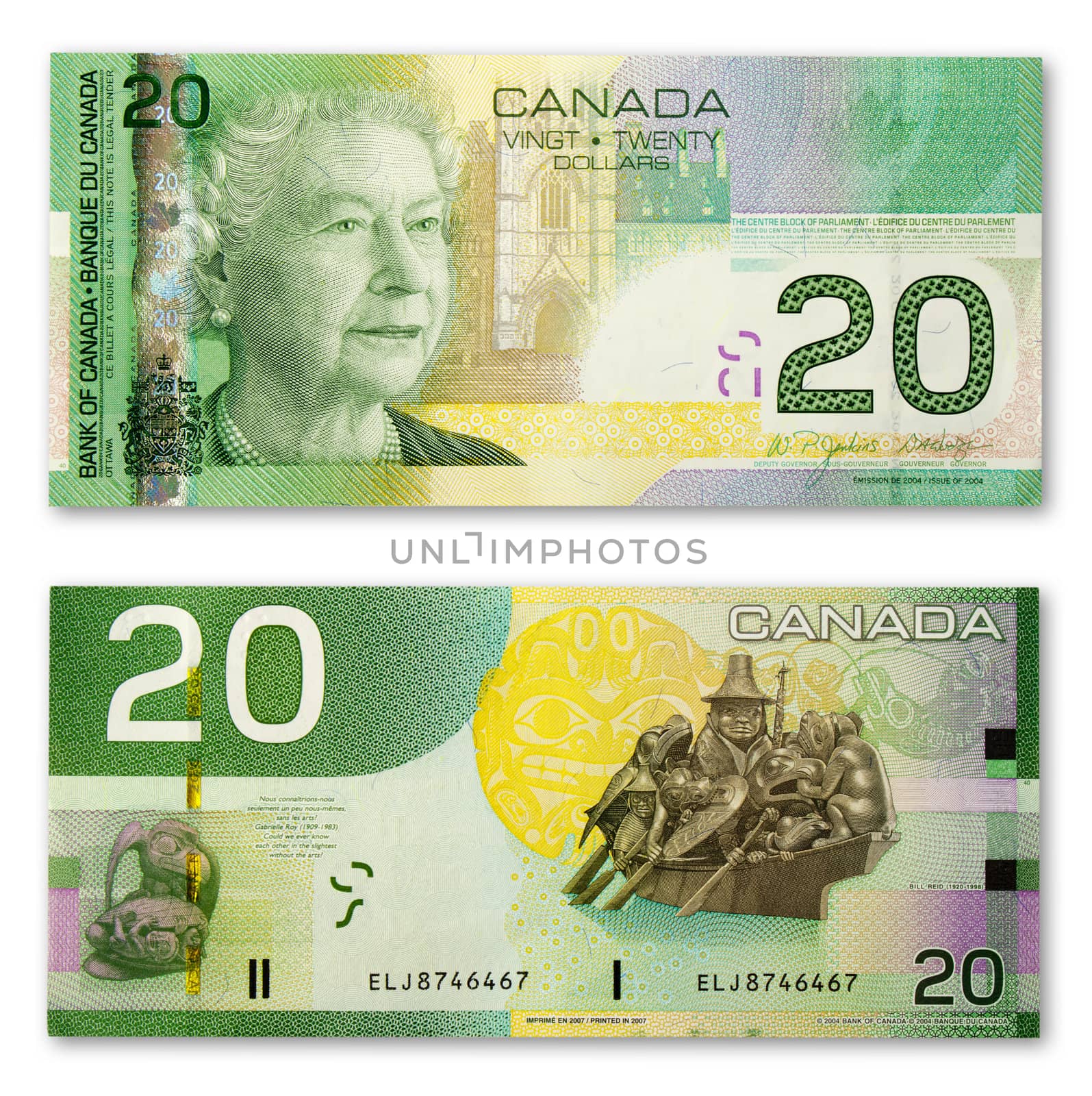 Canadian money $40 in $20 bills.