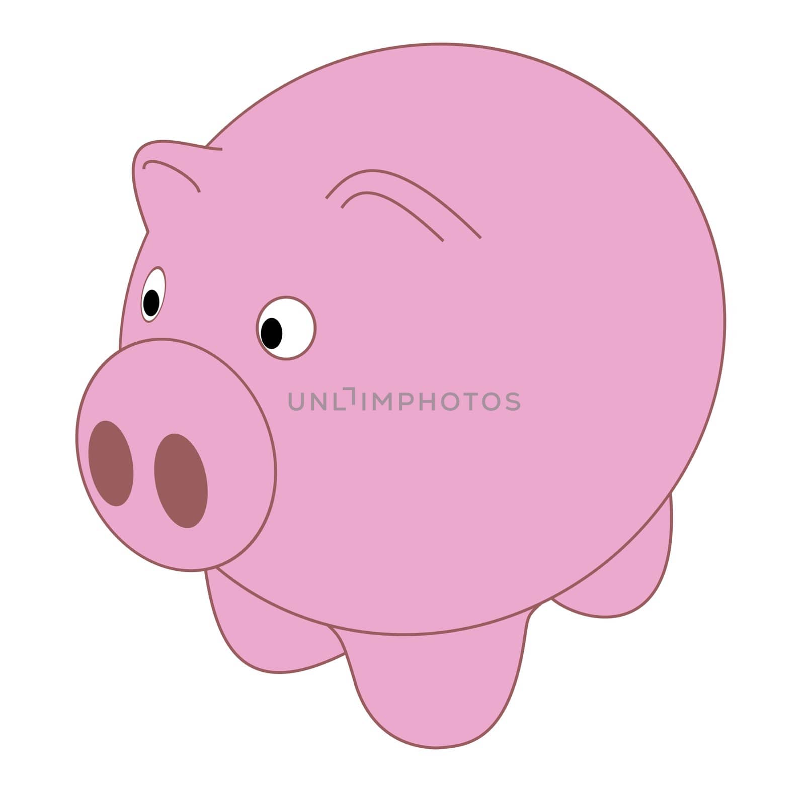 Illustration of a pig on a white background