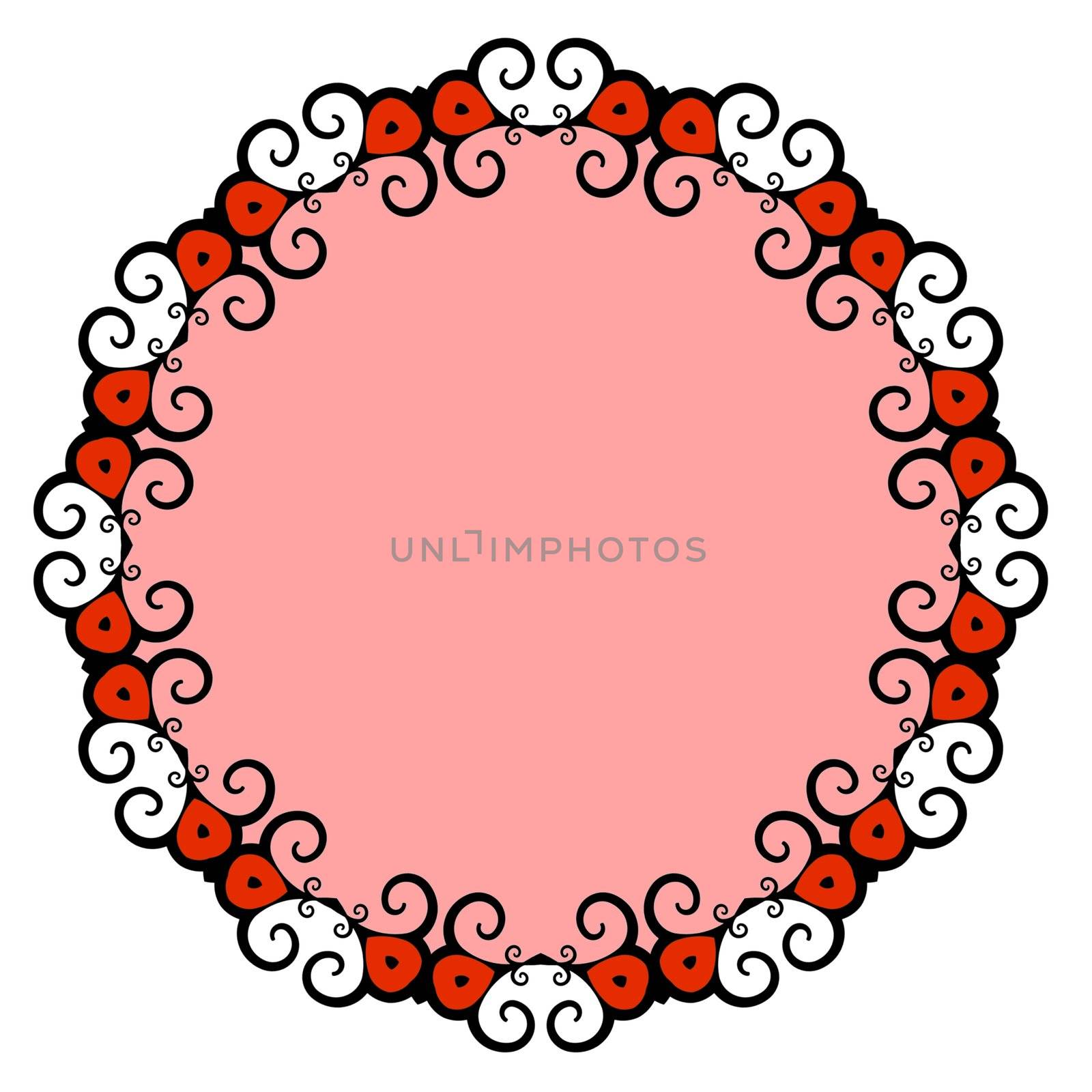 Pink and red frame over a white background