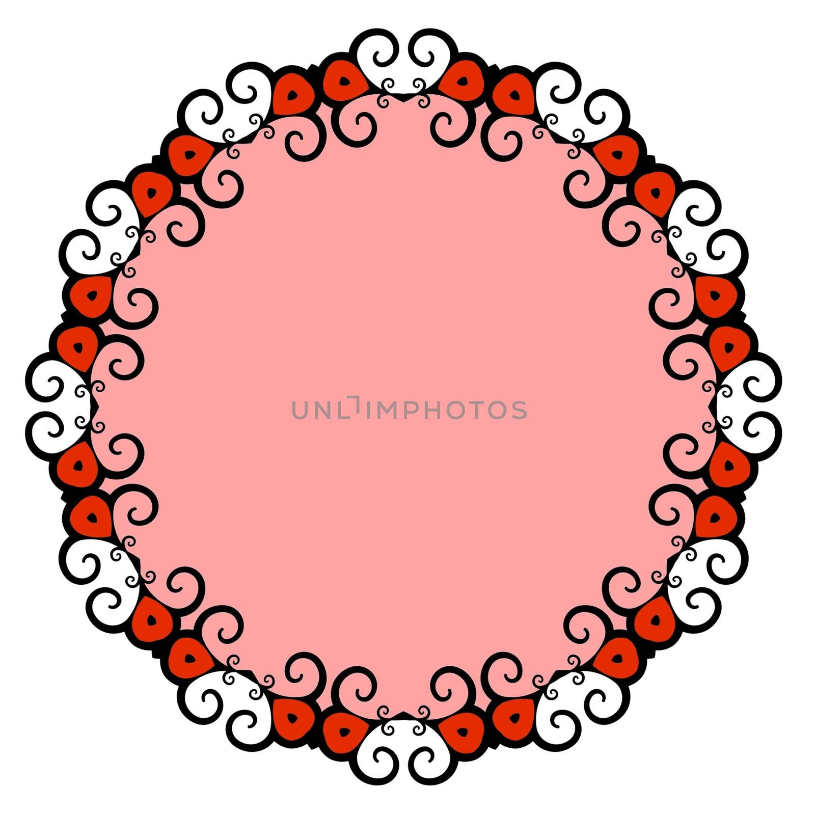 Pink and red frame over a white background