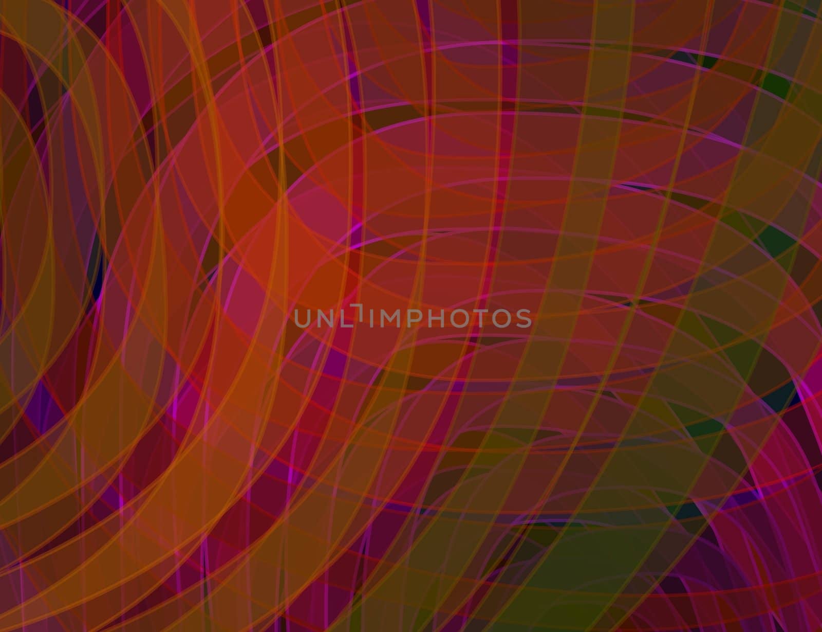 Illustrated abstract red curved layers