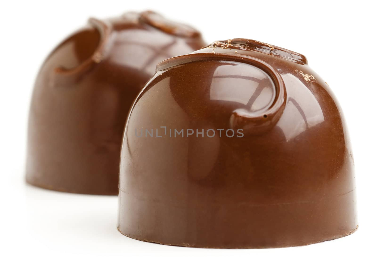 Chocolate sweets isolated on a white background.