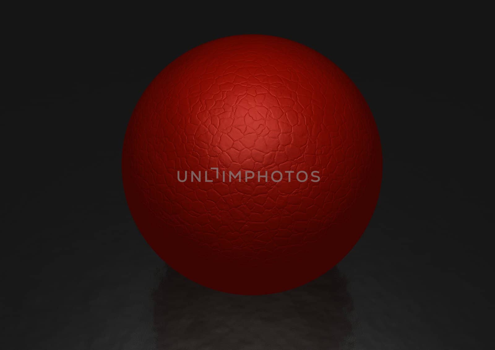 Illustration of a textured red sphere