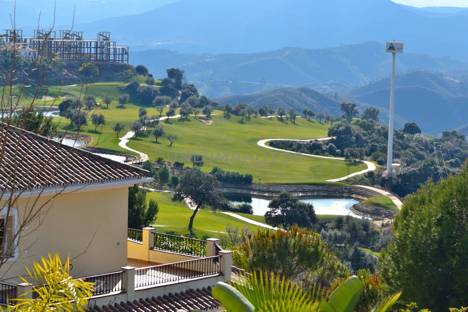 golf course in the mountains, edging mijas