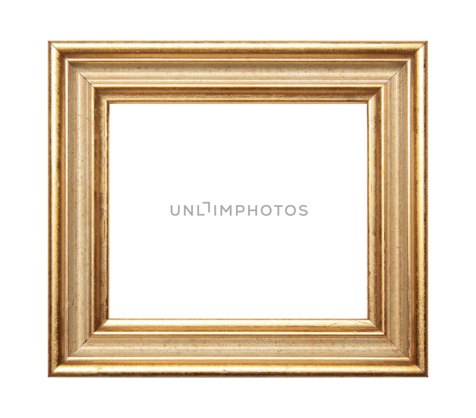Gold Picture Frame Isolated On White Background, Design Element