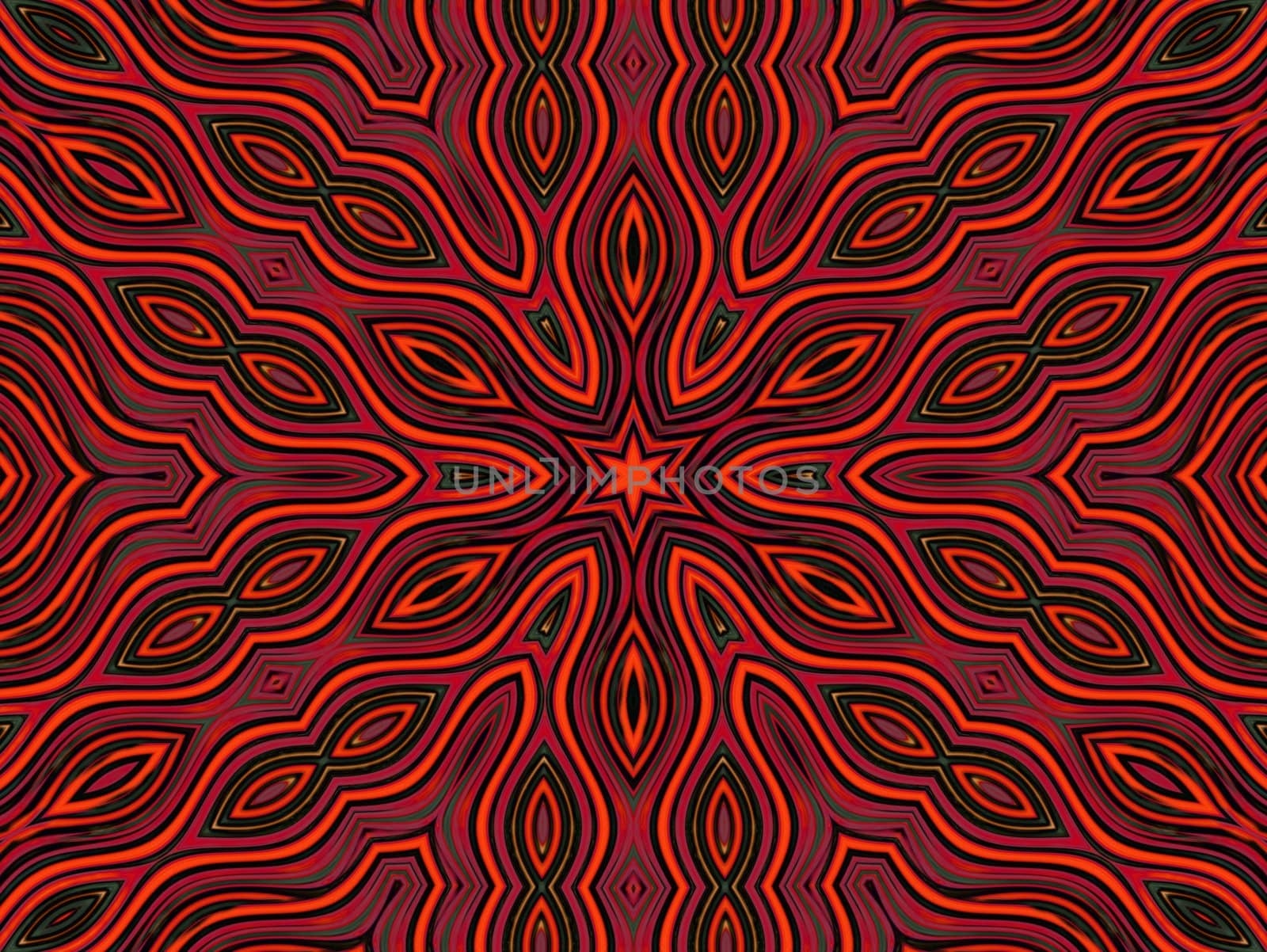 Illustrated retro red pattern