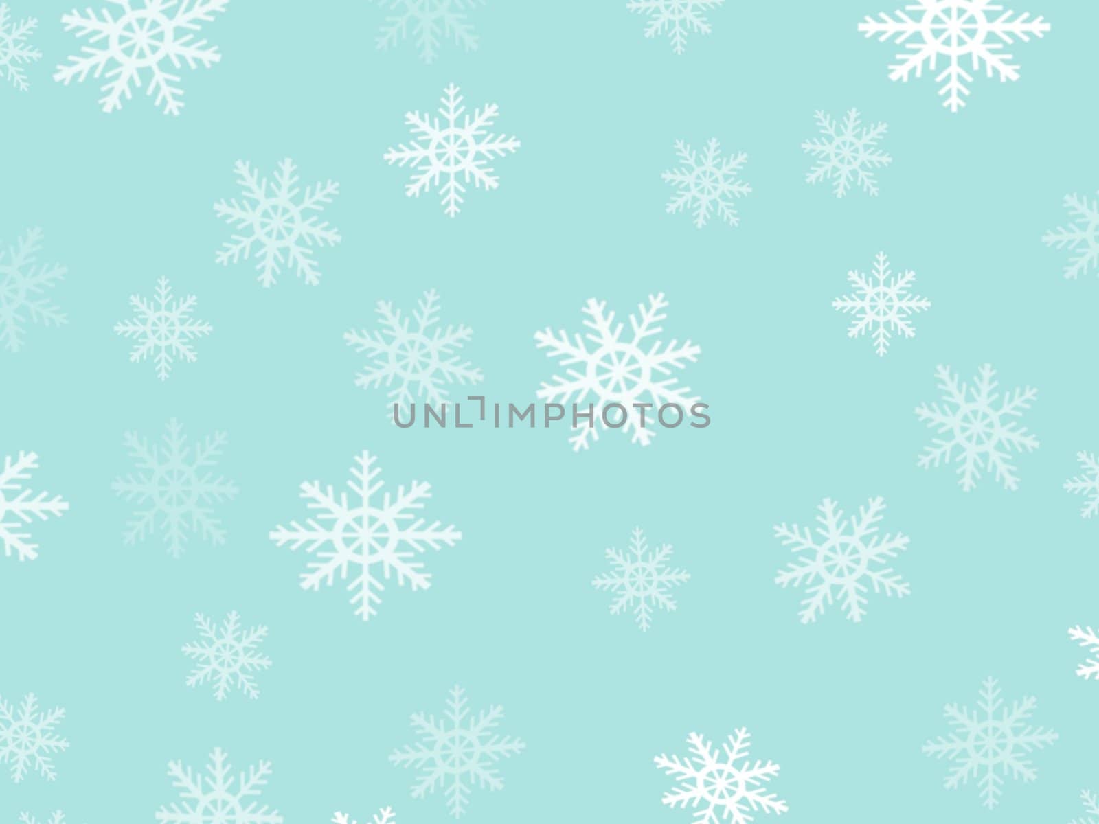 White snowflakes on blue background