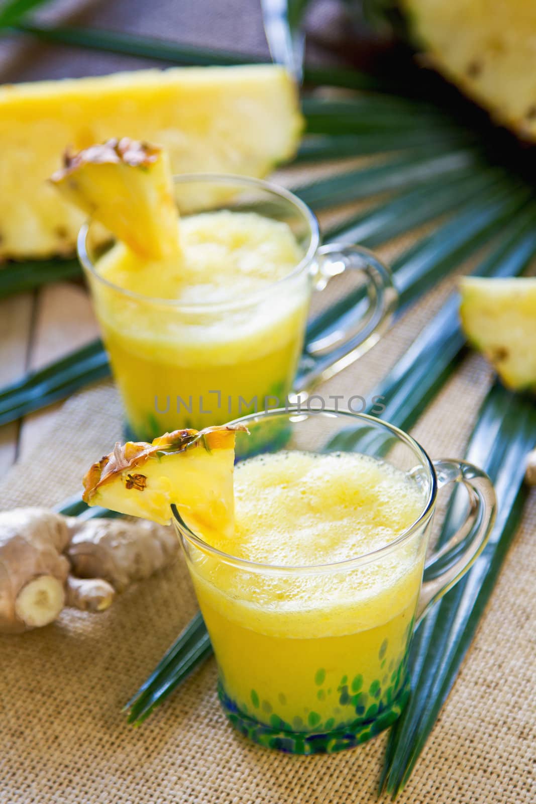 Fresh Pineapple with ginger juice