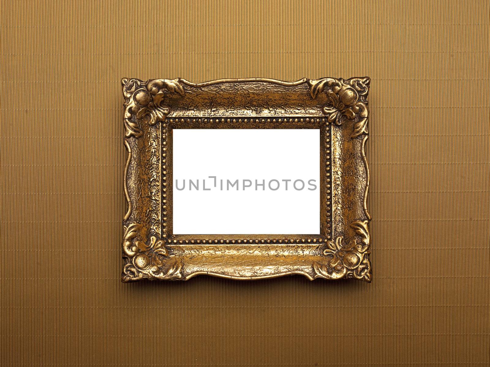 Old Picture Frame Isolated On White Background, Design Element