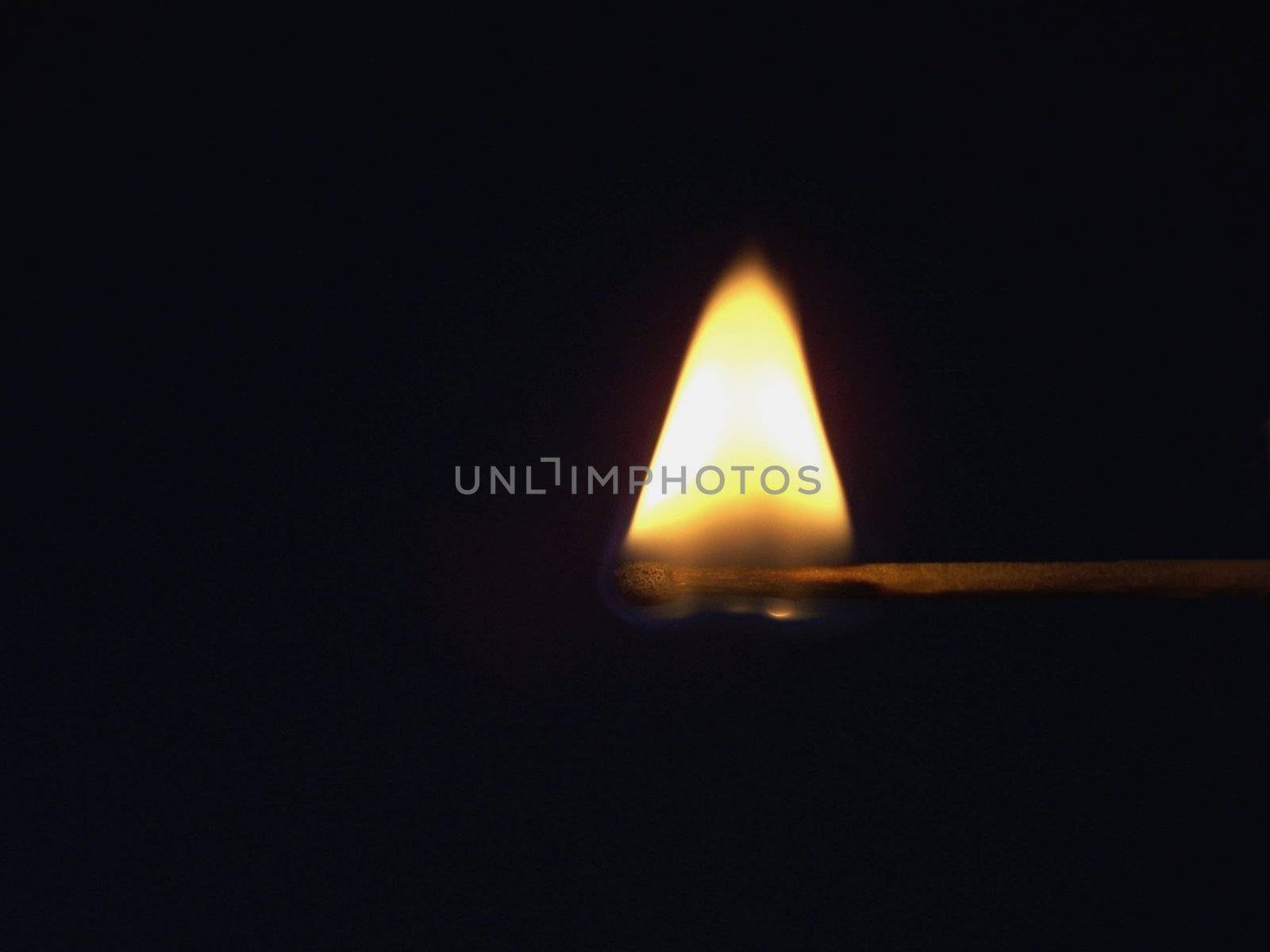 a lit match